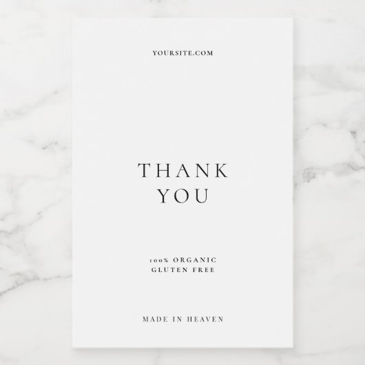 Elegante moderne witte minimalist dank u voedselcontainer etiket (Enkel label)