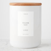 Elegante moderne witte minimalist dank u voedselcontainer etiket (Voorkant)