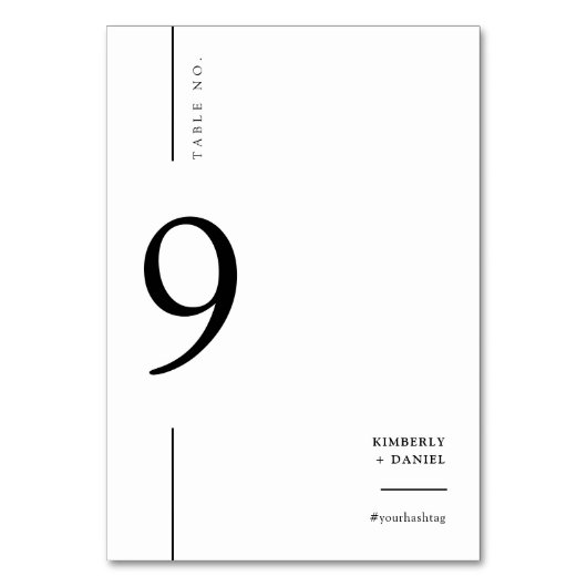 Elegante moderne witte minimalistische bruiloft zi kaart (Voorkant)