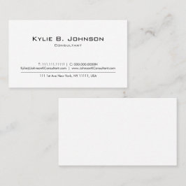 Elegante moderne witte minimalistische gepersonali visitekaartje