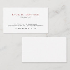 Elegante moderne witte minimalistische gepersonali visitekaartje