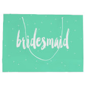 Elegante moderne witte munt bruidsmeisje groot cadeauzakje (Achterkant)