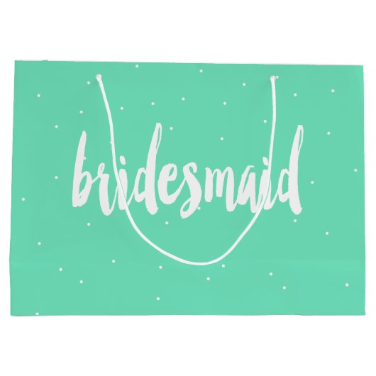 Elegante moderne witte munt bruidsmeisje groot cadeauzakje (Achterkant)