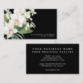 Elegante moderne witte orchideeën zwarte Visitekaa Visitekaartje (Voorkant / Achterkant)