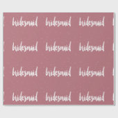 Elegante moderne witte roze bruidsmeisje cadeaupapier (Vlak)