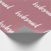 Elegante moderne witte roze bruidsmeisje cadeaupapier (Hoek)