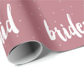 Elegante moderne witte roze bruidsmeisje cadeaupapier (Rol Hoek)