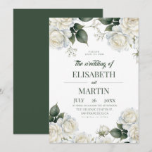 Elegante moderne witte rozen bloemstuk bruiloft