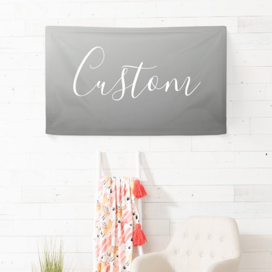Elegante moderne witte script met grijze gradiënt spandoek (Insitu)