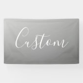 Elegante moderne witte script met grijze gradiënt spandoek (Horizontaal)