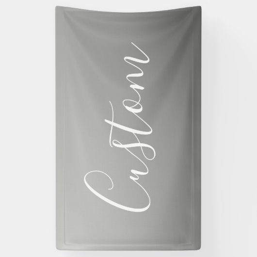 Elegante moderne witte script met grijze gradiënt spandoek (Verticaal)