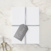 Elegante moderne witte script schrijven grijs verl cadeaulabel (Met Touw)