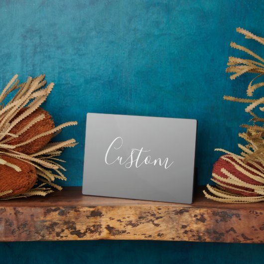 Elegante moderne witte script schrijven grijs verl fotoplaat (Zijkant)