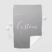 Elegante moderne witte script schrijven grijs verl golfhanddoek (Insitu)