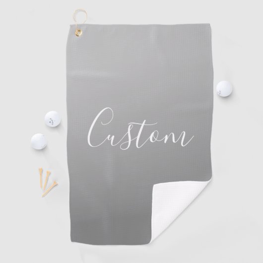 Elegante moderne witte script schrijven grijs verl golfhanddoek (Insitu)