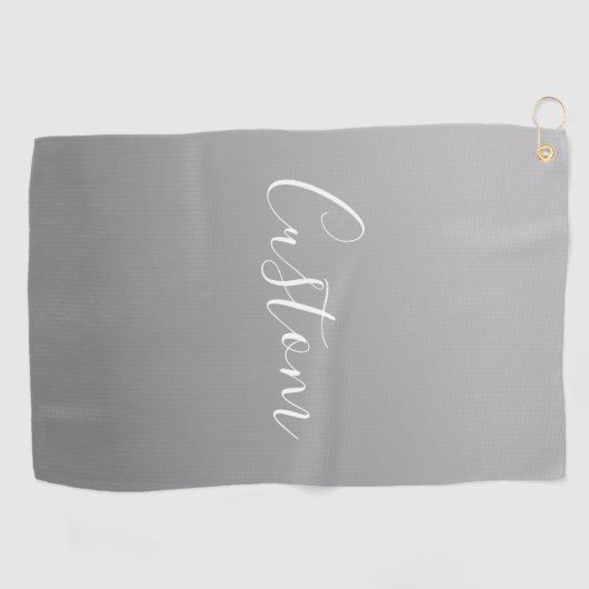 Elegante moderne witte script schrijven grijs verl golfhanddoek (Horizontaal)