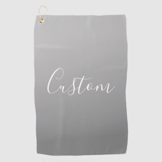 Elegante moderne witte script schrijven grijs verl golfhanddoek (Voorkant)