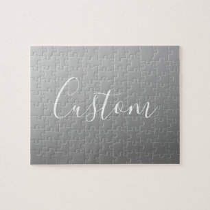 Elegante moderne witte script schrijven grijs verl legpuzzel