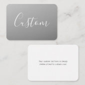 Elegante moderne witte script schrijven grijs verl notitiekaartje (Voorkant / Achterkant)