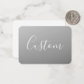 Elegante moderne witte script schrijven grijs verl notitiekaartje (Voorkant / Achterkant in situ)