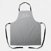Elegante moderne witte script schrijven grijs verl schort (Voorkant)