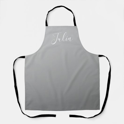 Elegante moderne witte script schrijven grijs verl schort (Voorkant)