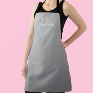 Elegante moderne witte script schrijven grijs verl schort