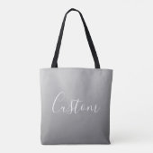 Elegante moderne witte script schrijven grijs verl tote bag (Achterkant)