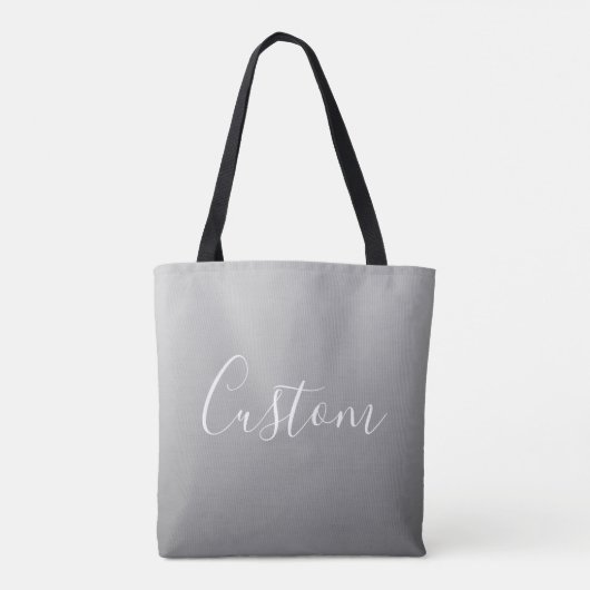 Elegante moderne witte script schrijven grijs verl tote bag (Achterkant)