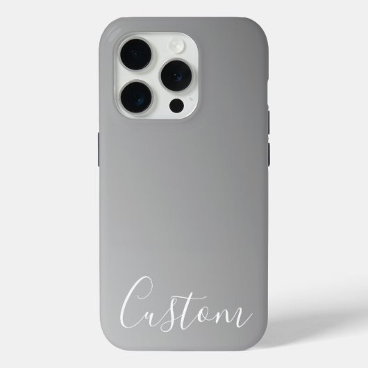 Elegante moderne witte script schrijven grijze gra Case-Mate iPhone case (Achterkant)