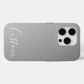Elegante moderne witte script schrijven grijze gra Case-Mate iPhone case (Achterkant (horizontaal))