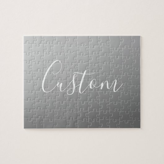 Elegante moderne witte script schrijven grijze gra legpuzzel (Horizontaal)