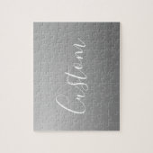 Elegante moderne witte script schrijven grijze gra legpuzzel (Verticaal)