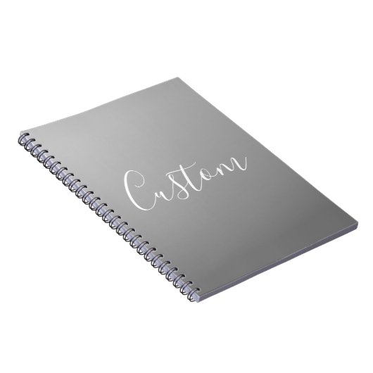 Elegante moderne witte script schrijven grijze gra notitieboek (Rechterzijde)