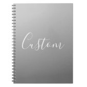 Elegante moderne witte script schrijven grijze gra notitieboek (Voorkant)