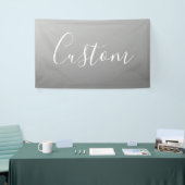 Elegante moderne witte script schrijven grijze gra spandoek (Beurs)