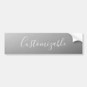 Elegante Moderne Witte Script Schrijvende Grijze G Bumpersticker (Voorkant)