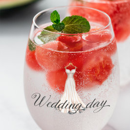 Elegante Moderne Witte Trouwjurk Wijnglas Zonder Voet