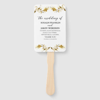Elegante moderne witte trouwuitnodiging handwaaier