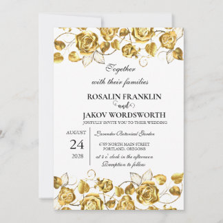 Elegante moderne witte trouwuitnodiging kaart