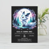 Elegante moderne wolf verjaardag kaart (Staand voorkant)