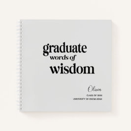 Elegante moderne woorden wijsheid afstuderen notitieboek