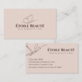 Elegante moderne zachte blush vlinder schoonheid m visitekaartje (Voorkant / Achterkant)