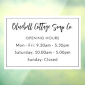 Elegante moderne zakelijke openingstijden raamsticker (Vel 3)