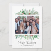 Elegante moderne zakelijke vrolijke kerst feestdagenkaart (Voorkant)