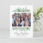 Elegante moderne zakelijke vrolijke kerst feestdagenkaart (Staand voorkant)