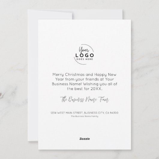 Elegante moderne zakelijke vrolijke kerst feestdagenkaart (Achterkant)