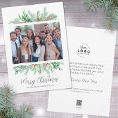 Elegante moderne zakelijke vrolijke kerst feestdagenkaart