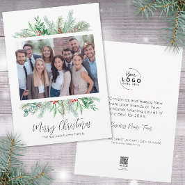 Elegante moderne zakelijke vrolijke kerst feestdagenkaart