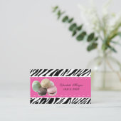 Elegante moderne zebraprint, Franse macaron Visitekaartje (Staand voorkant)